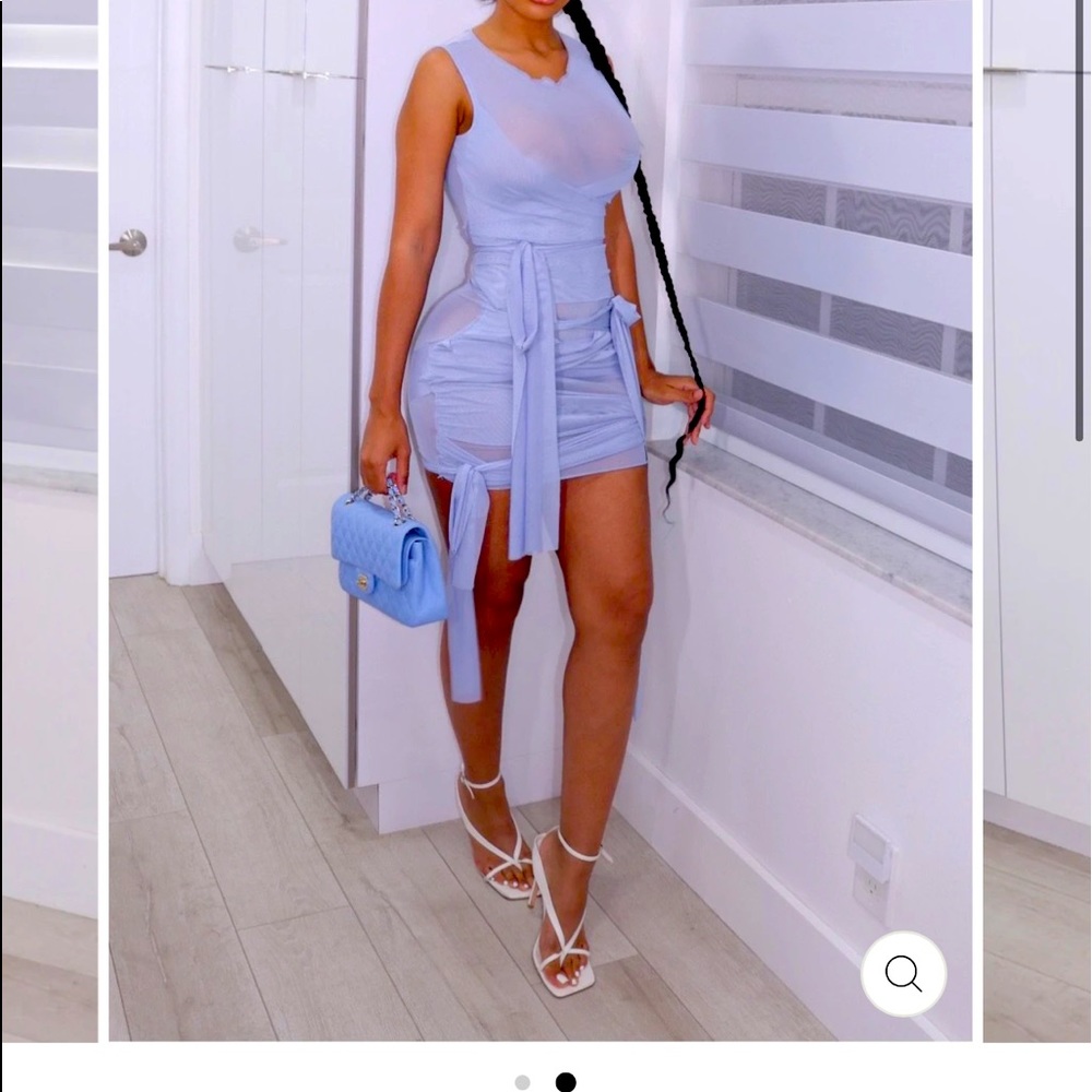 Light blue mesh mummy dress